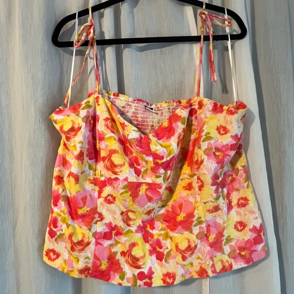 Old Navy Pink and Yellow Floral Camisole